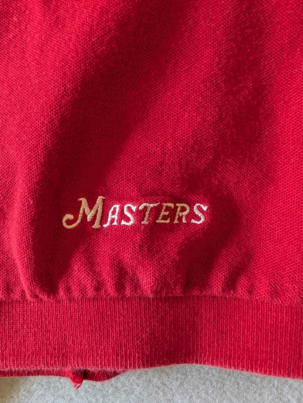 Masters Collection 100% Cotton Mens Golf Polo Shirt Red Sz L Embroidered - Picture 4 of 9